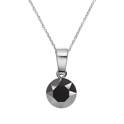 Sudraba komplekts "Klasika (Jet Hematite)" ar Swarovski™ kristāliem